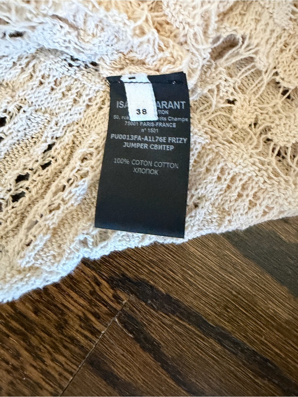 ISABEL MARANT ETOILE Frizy Crochet Knit Cropped Sweater Top- size FR 38/US 4-6 - Picture 10 of 10